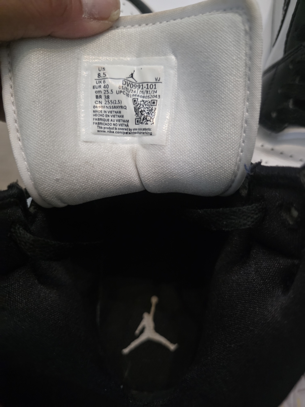 Nike Jordan Black & White High-Top Sneakers - Picture 8 of 14